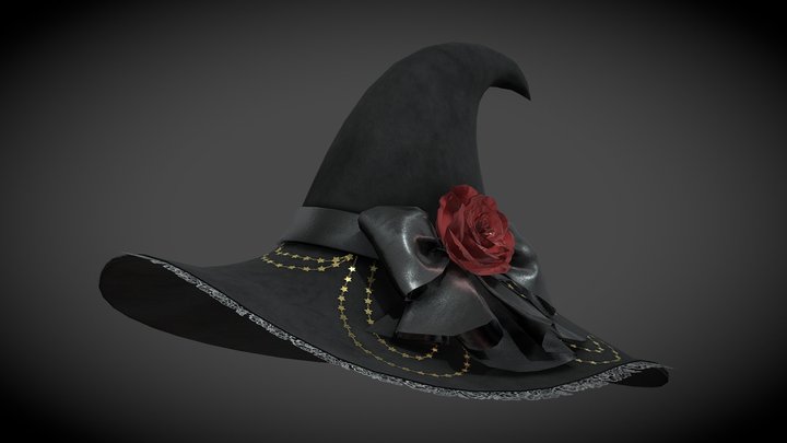 Lolita Witch Hat - low poly model 3D Model