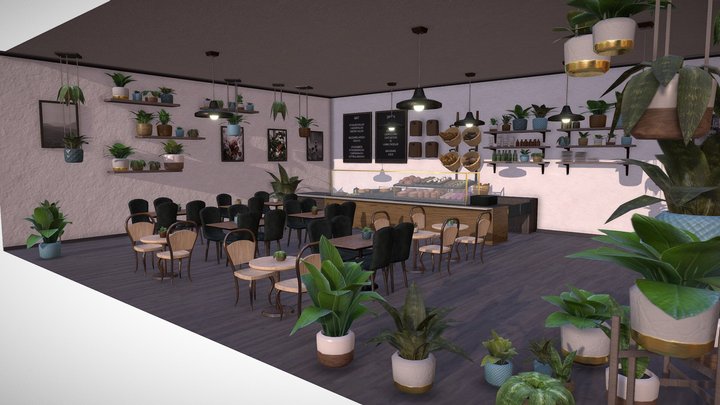 Café - inomhus 3D Model