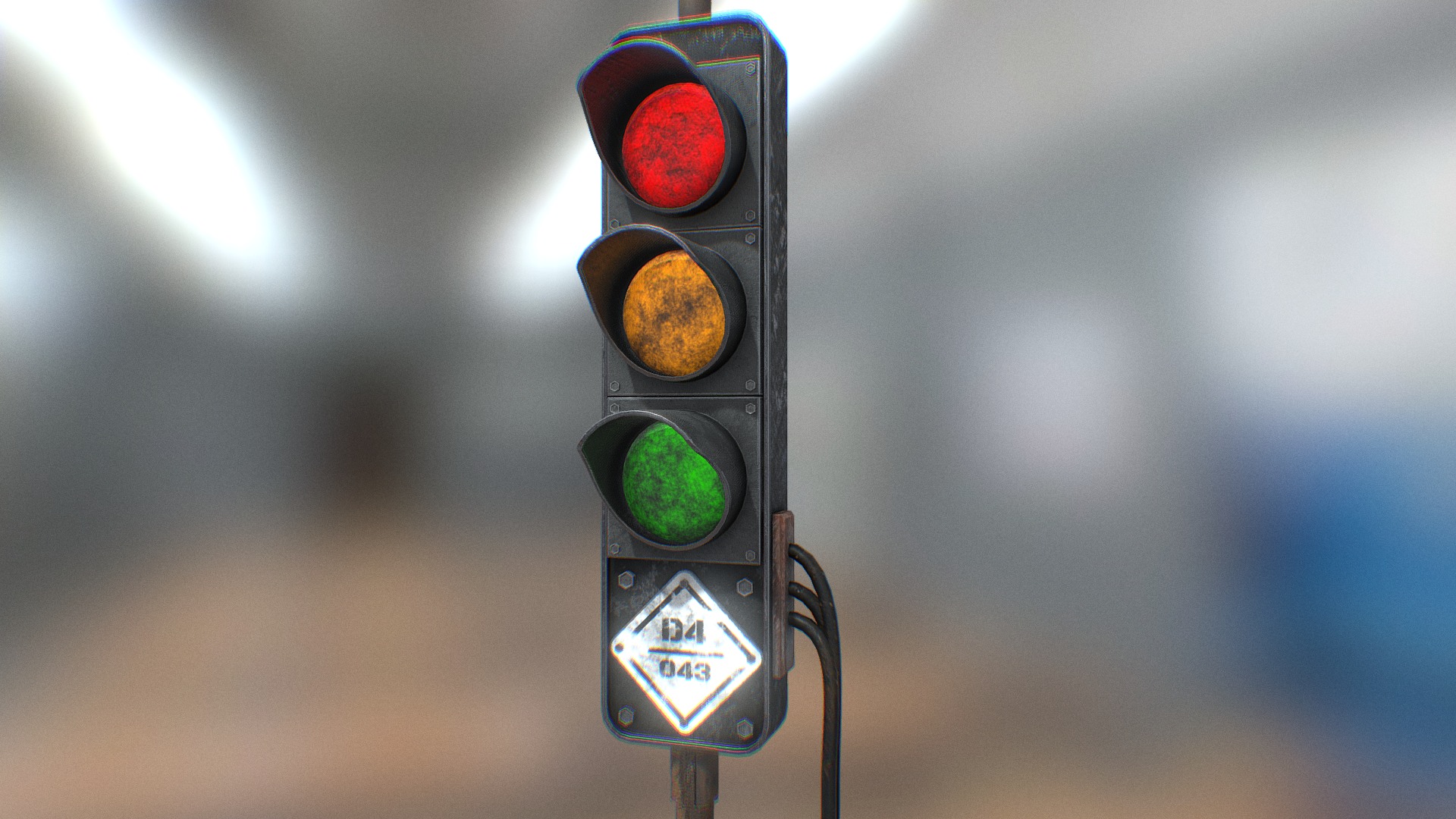 3D model Traffic Light - This is a 3D model of the Traffic Light. The 3D model is about a traffic light showing green.