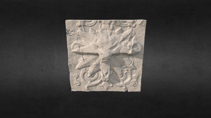 Witcher Wolf School Medallion Ancient Bas Relief 3D Model