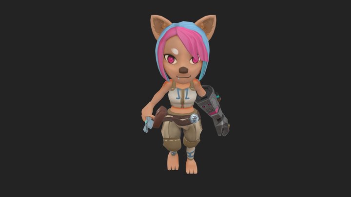 Female Furry Engineer 3D Model