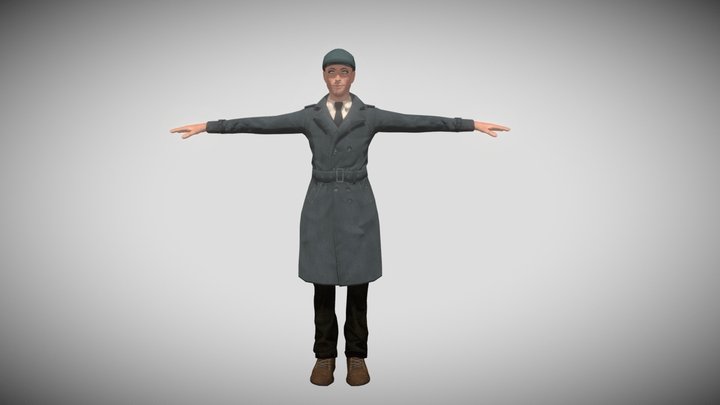 Peaky Blinder Style Character | Cloth and Cap 3D Model