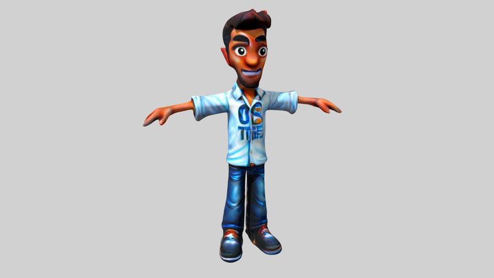 Cartoony Urban Guy 3D Model