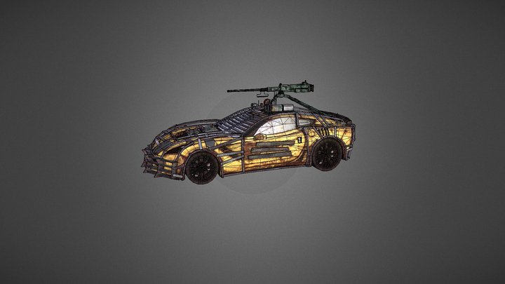 Corvette Z06 Post Apocalyptic Mod 3D Model