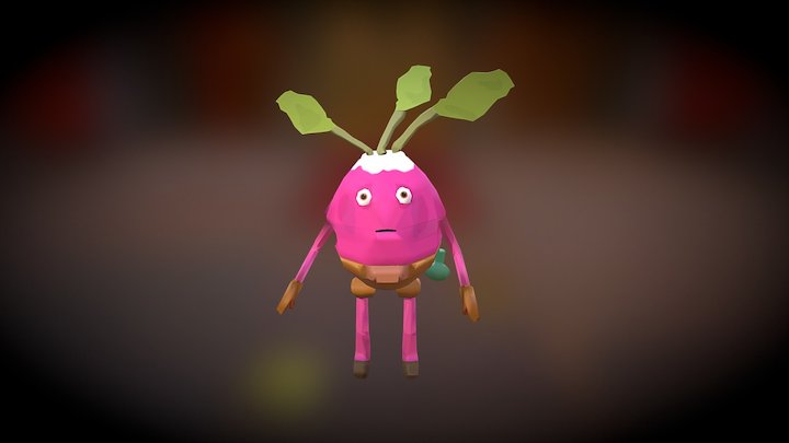 Red the Radish Man 3D Model