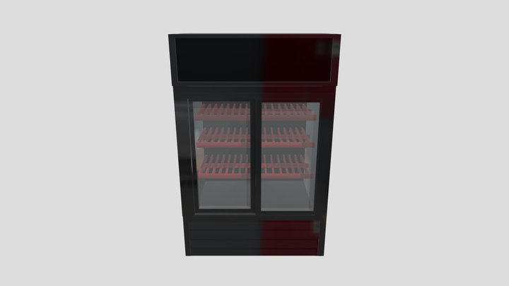 low_poly_gas_station_fridge 3D Model