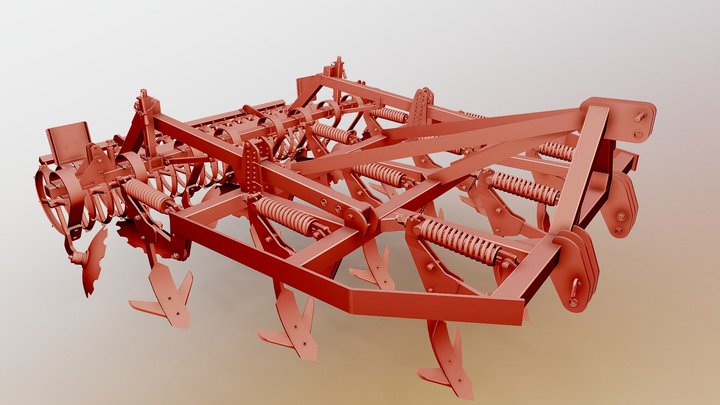 Cultivator for subsoiling 3m width 3D Model