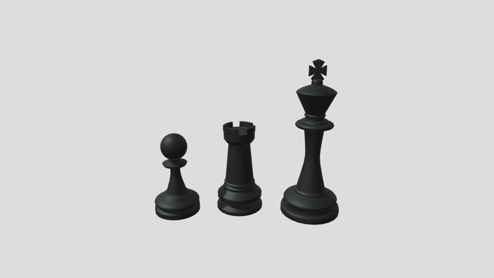 Peças massudas de xadrez. 3D Model
