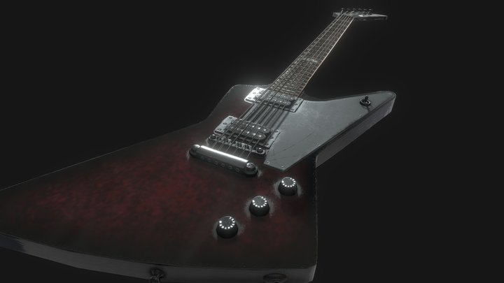 PBR Electric Guitar (Explorer) 3D Model