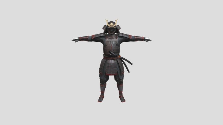 Samurai low poly 3D Model