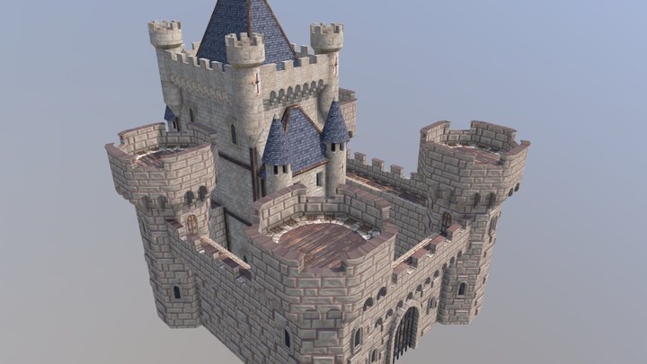 Realistic Fantasy Castle 3D Model