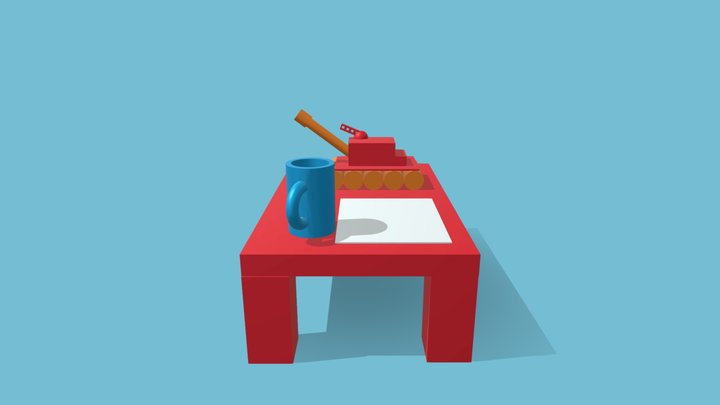 3avicini21 Tavolo con giocattolo e altro 3D Model