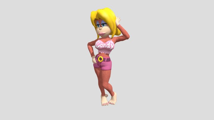 Wii - Super Smash Bros Brawl - Candy Kong Trophy 3D Model