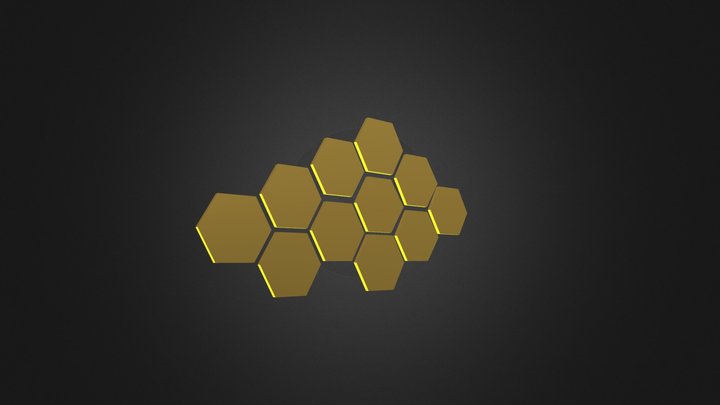 Hexagon Wall Decoration 3D Model