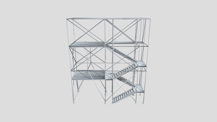 Scaffold Stairs Steel construction 3D Model
