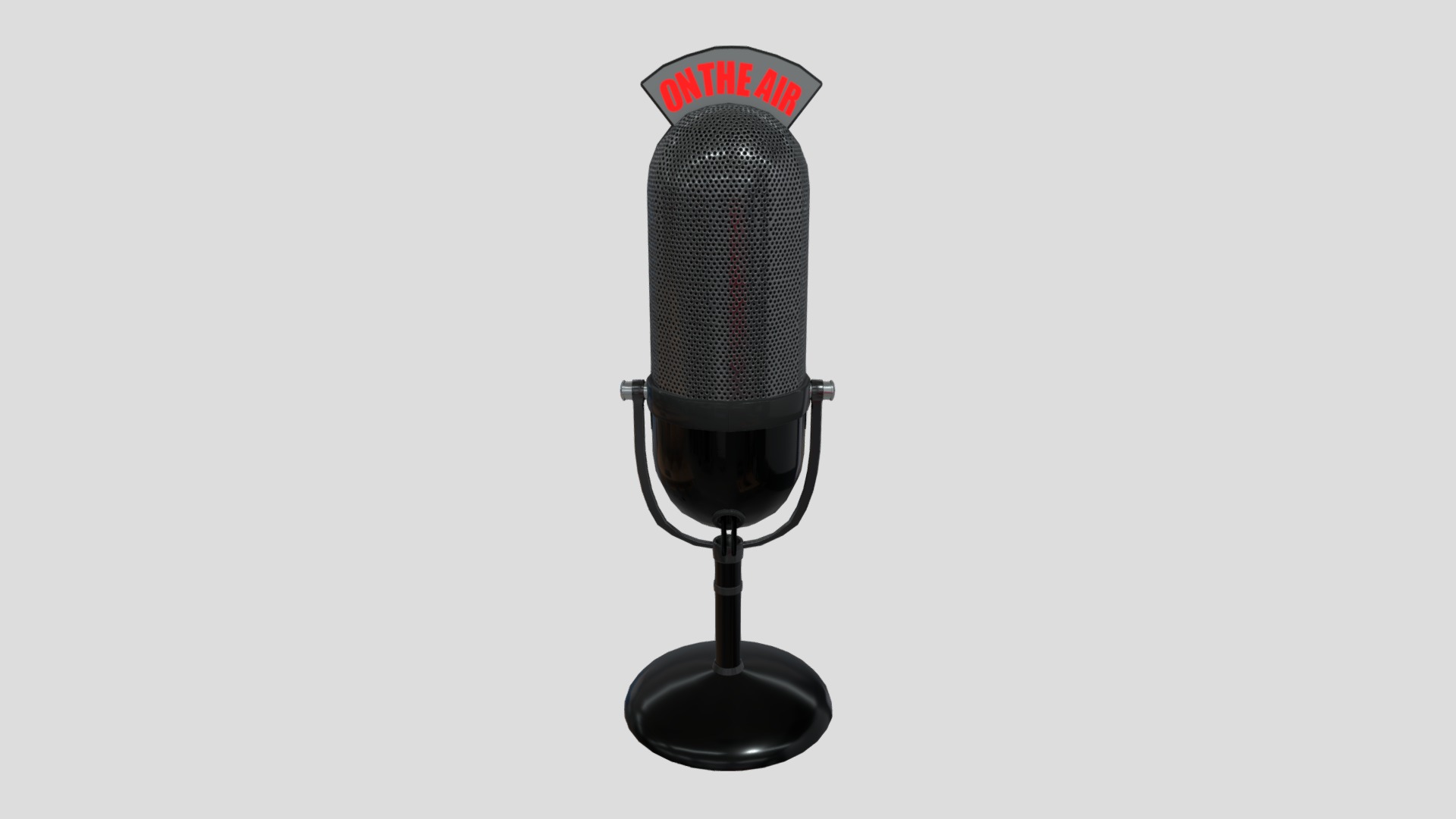 3D model Vintage Microphone - This is a 3D model of the Vintage Microphone. The 3D model is about a black and red microphone.
