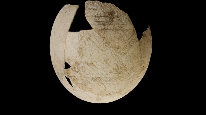 Incised ostrich Shefton Egg 3D Model