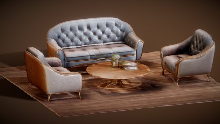 LivingRoom Furniture set - AI Slop – Free 3D Model STL