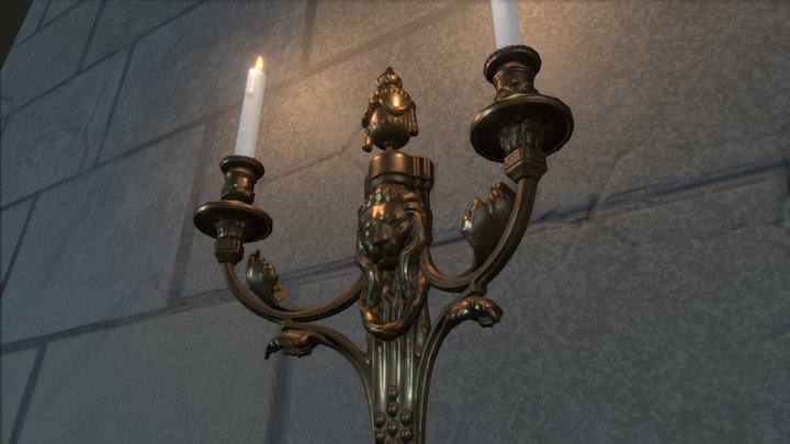 Antique Candle Sconce 3D Model