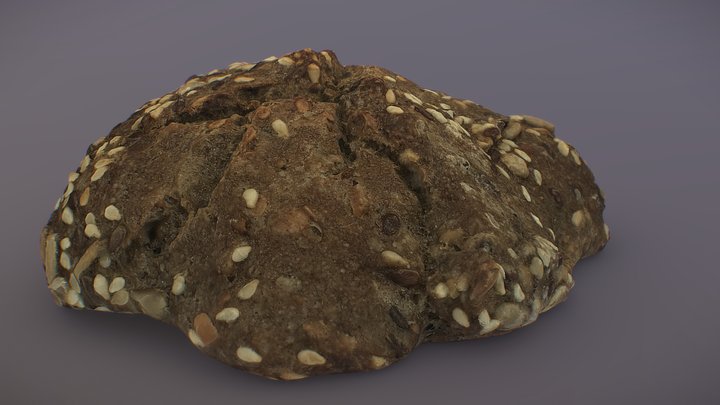 bread small rye dark 3D Model