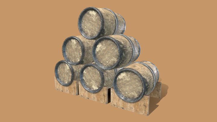 Old Barrels 3D Model