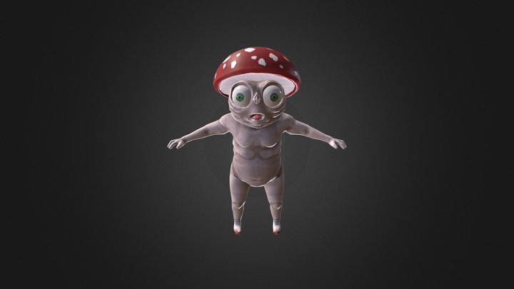 Exploding Mushroom Character - Junior Collab LP 3D Model
