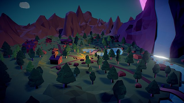 Island (Night) 3D Model