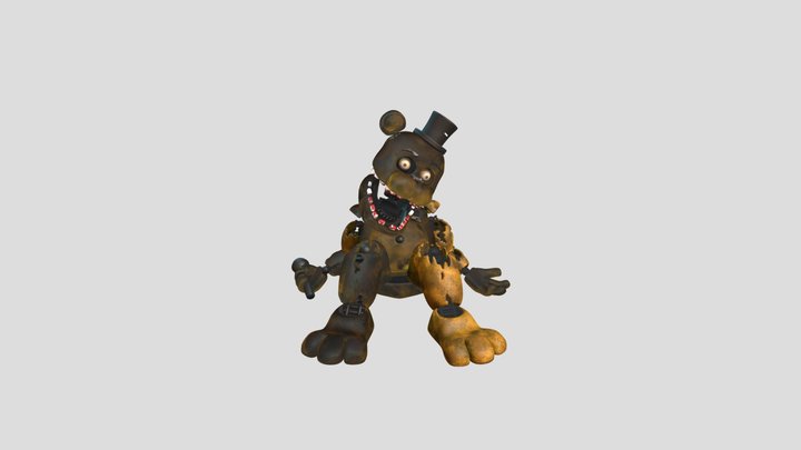 T Withered Golden Freddy 3D Model