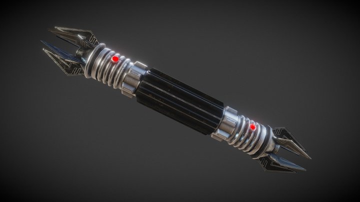 Exar Kun's Double-Saber (Game/render lowpoly) 3D Model