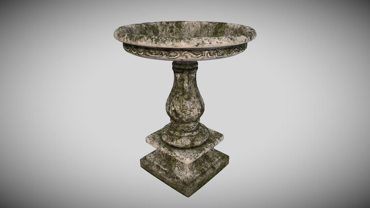 Bird Bath Antique 3D Model