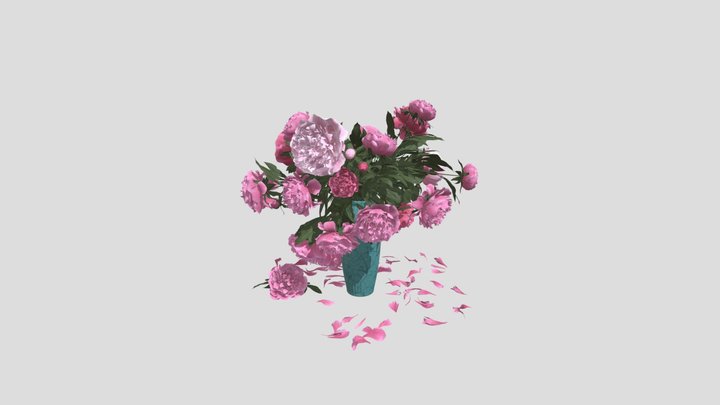 Pink Peony Bouquet – Free 3D Model STL