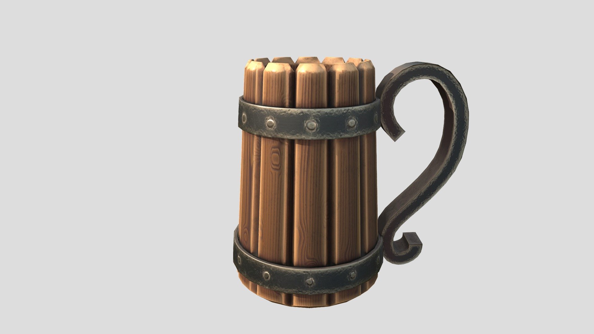 Wooden medival mug, free to use - Download Free 3D model by BlueOxel ...