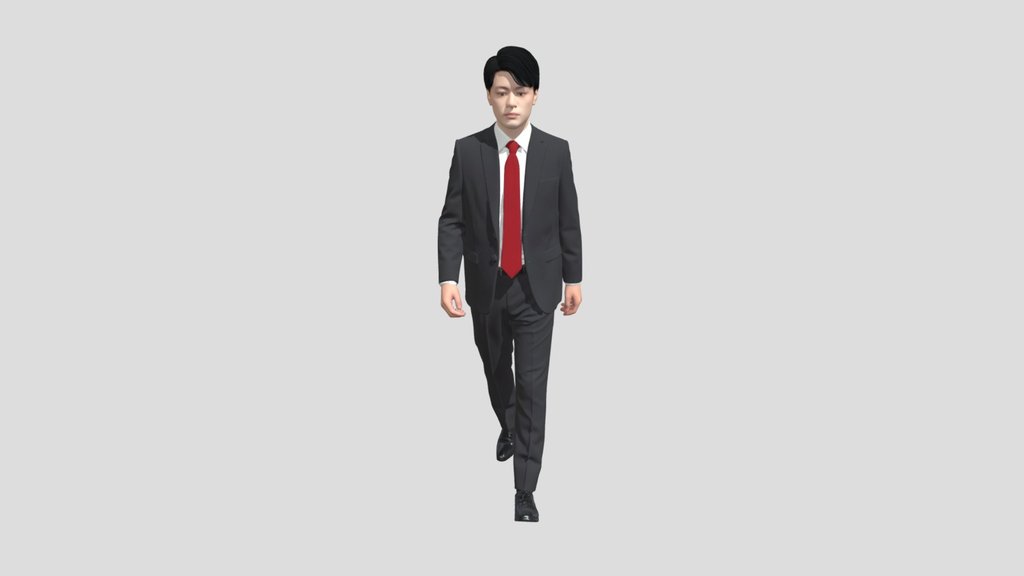 Corporate Walk in a Gray Suit