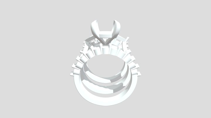 Flashing Diamond Bridal Ring Set 3D Model
