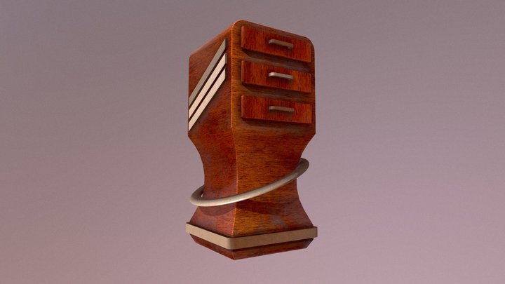 Old Retro Cabinet 3D Model