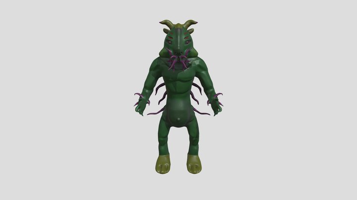Bipedal Humanoid Sea-monster 3D Model