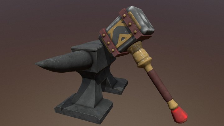 Blacksmith Hammer 3D Model