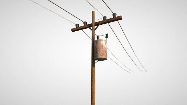 Electric Pole (Low Poly) 3D Model