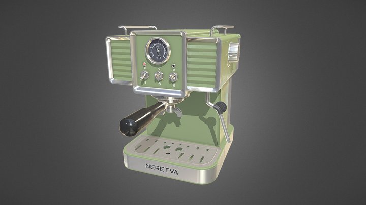 Retro Espresso Maker 3D Model