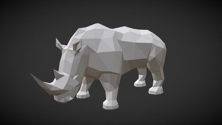 Rhinoceros lowpoly 3D Model