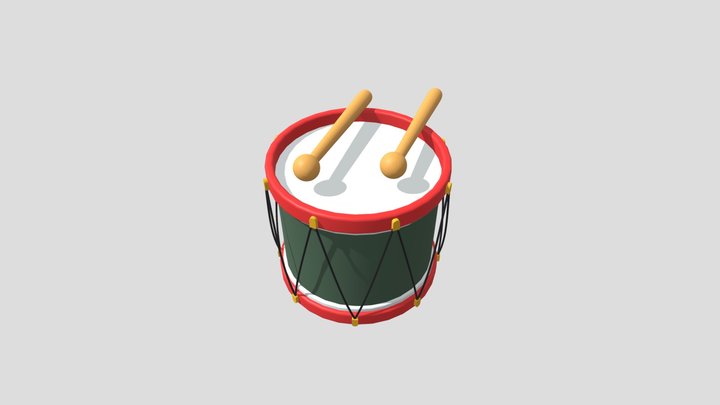 Classic Cartoon Parade Drum - Game Ready Prop