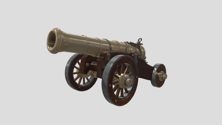 Antique Cannon 3d Model