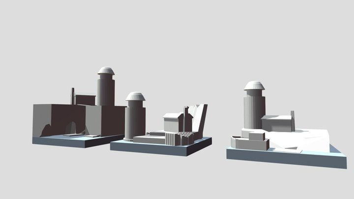 By The Ocean - Diorama and House Blockouts 3D Model