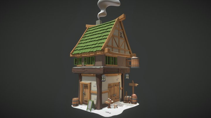 Sculpting Exam - Biergarten 3D Model