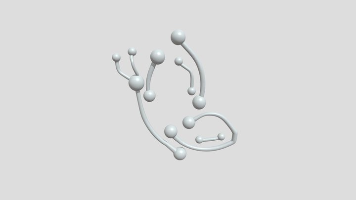 abstract interconnected nodes and lines 3D Model
