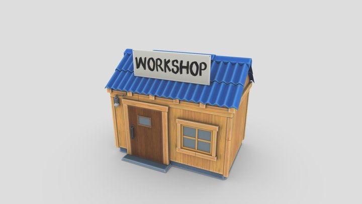 Stylized Workshop Building 3D Model