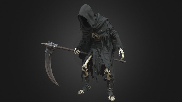Grim Reaper - Glowing Rune Scythe