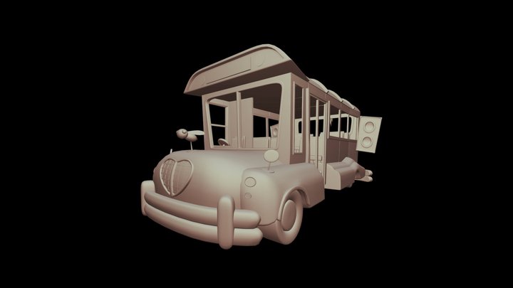 Flying-bus-obj 3D Model