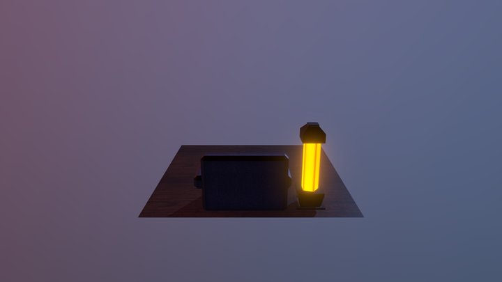 Couch and lamp 3D Model