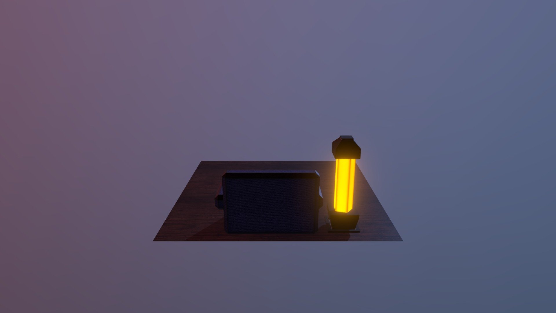 Couch and lamp